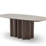 Moon Dining Table - 200 - Cocoa & Cream Ceramic