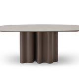 Moon Dining Table - 200 - Cocoa & Cream Ceramic