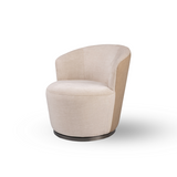 Derry Swivel Chair - Bella Velour Cream & Taupe