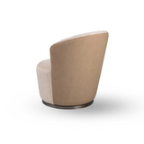 Derry Swivel Chair - Bella Velour Cream & Taupe
