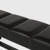 Slide Bench Black Leather