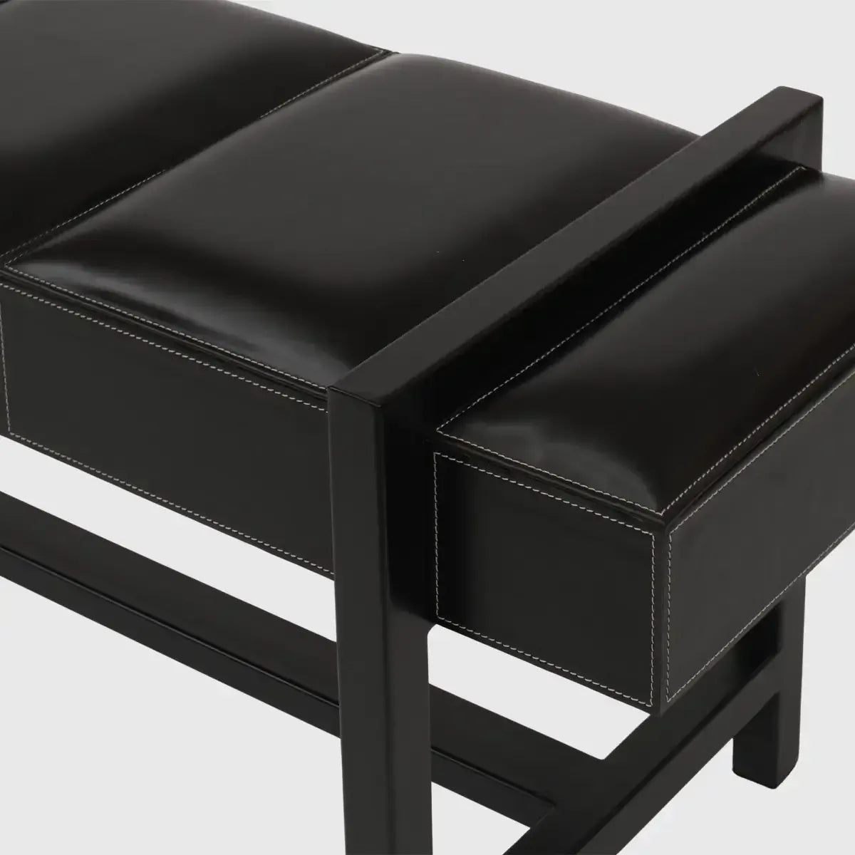 Slide Bench Black Leather