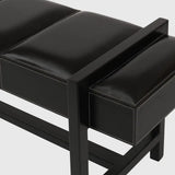 Slide Bench Black Leather