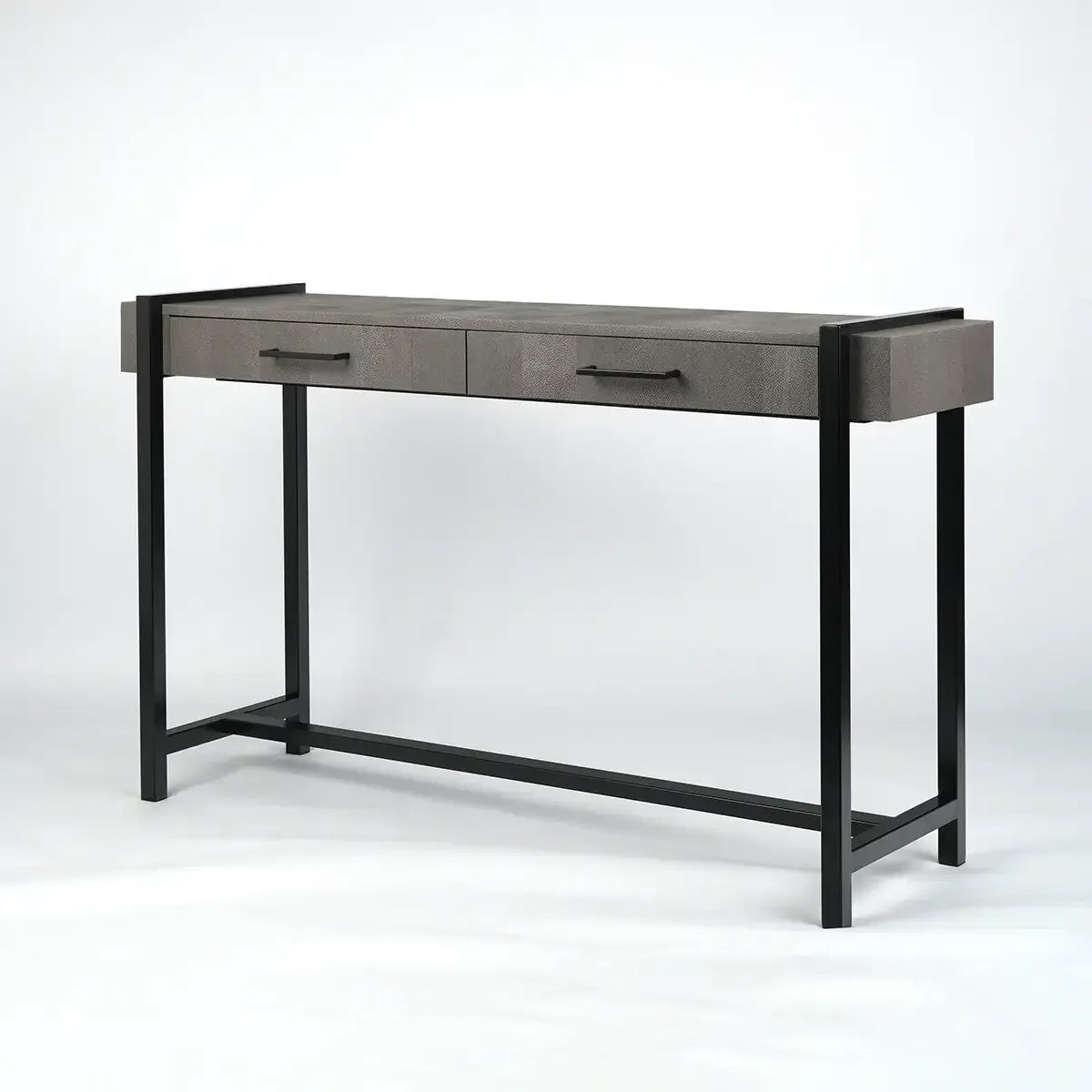 Slide Console Grey Shagreen Leather