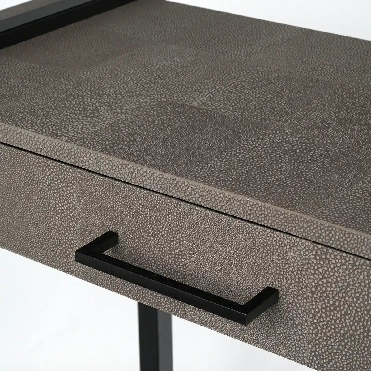 Slide Console Grey Shagreen Leather