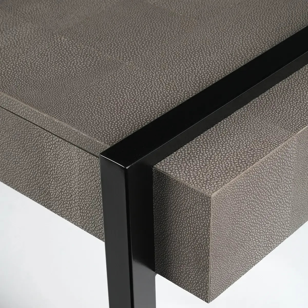 Slide Console Grey Shagreen Leather