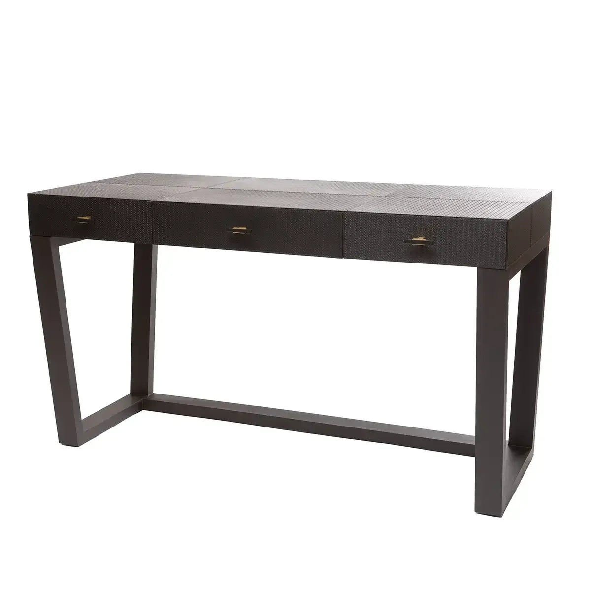 Slim Jim Desk Black Woven Leather