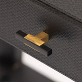Slim Jim Desk Black Woven Leather