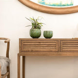 Malaga Natural Oak Console Table with Wooden Base