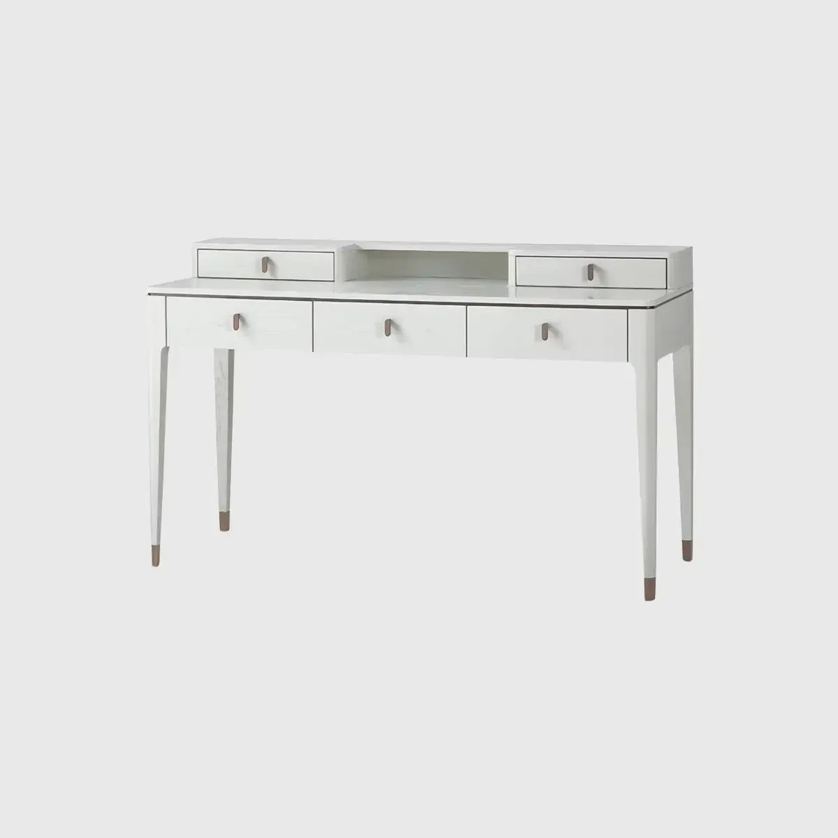 Studio Desk with 5 drawers in White Ash