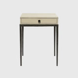 Taper Side Table Bronze French Grey Leather
