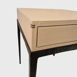 Taper Side Table Bronze Pumice Leather