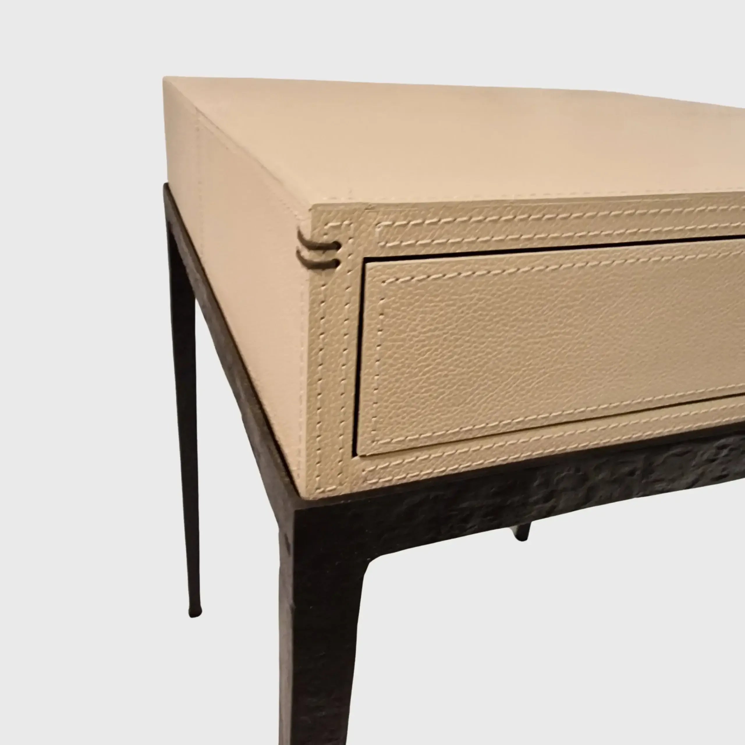 Taper Side Table Bronze Pumice Leather