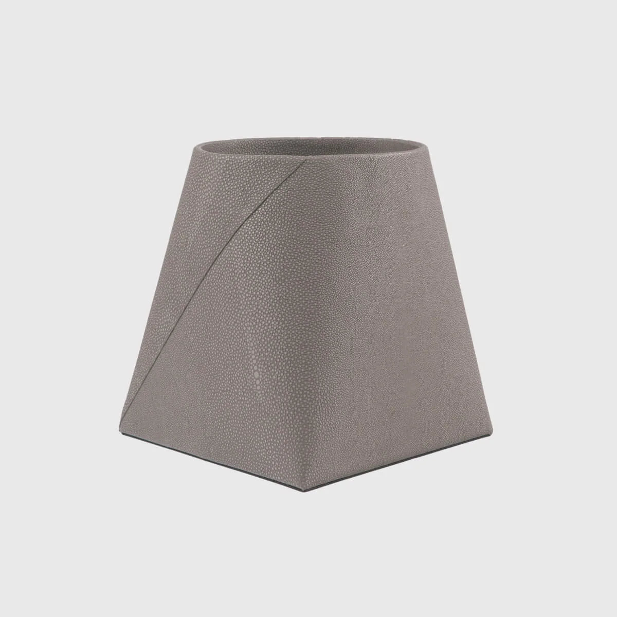 Tapered Waste Bin Grey Shagreen Leather