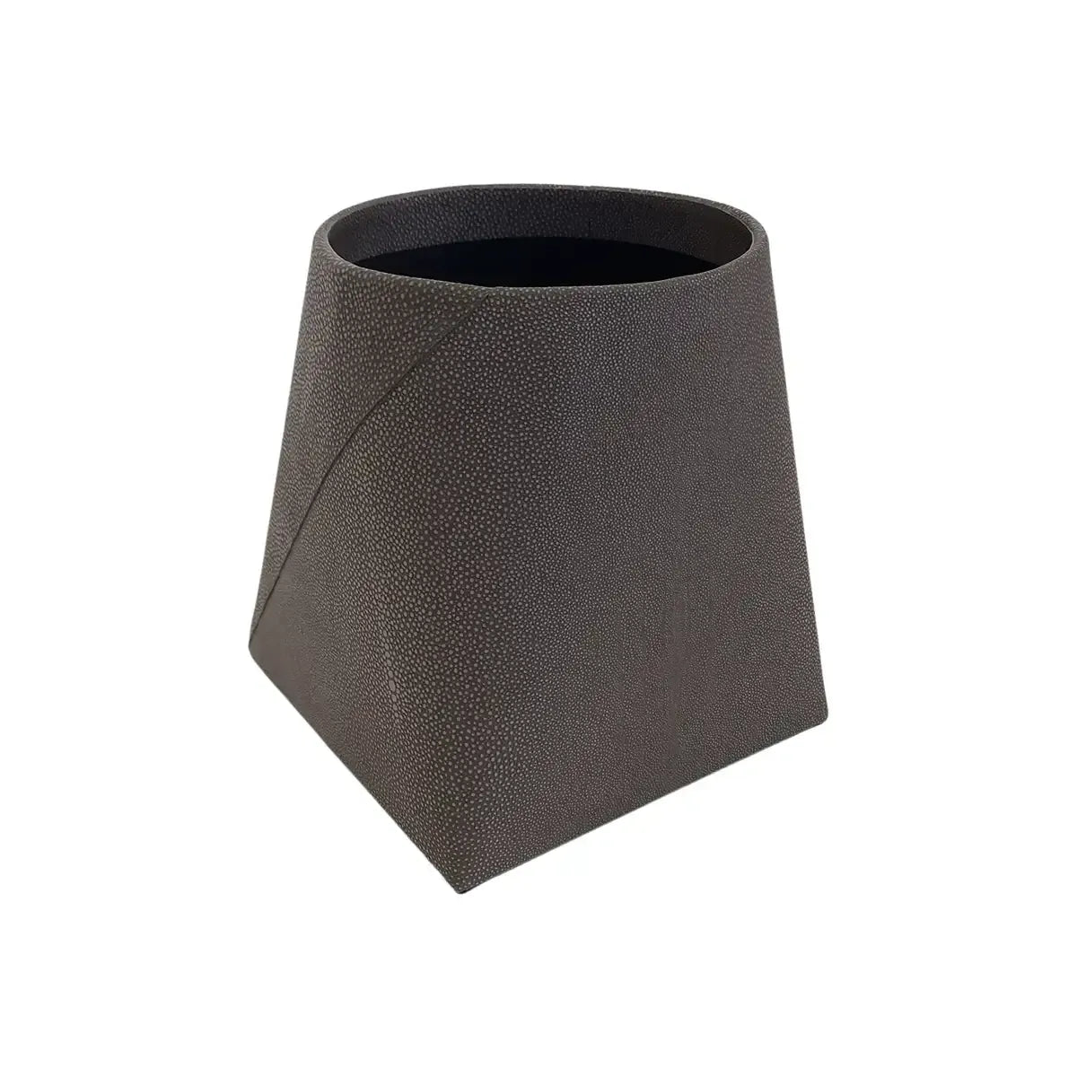 Tapered Waste Bin Grey Shagreen Leather