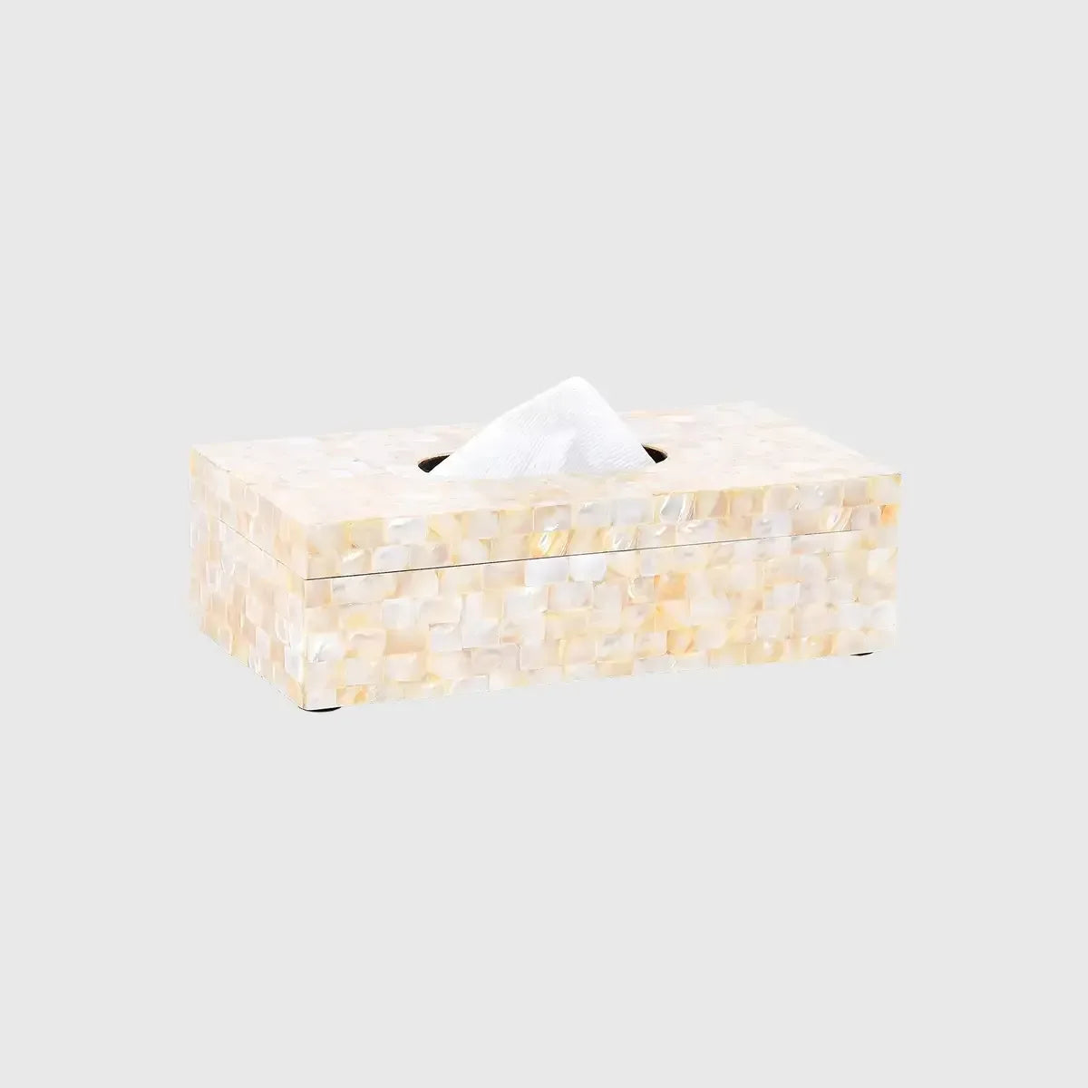Tissue Box Rectangle Mother of Pearl
