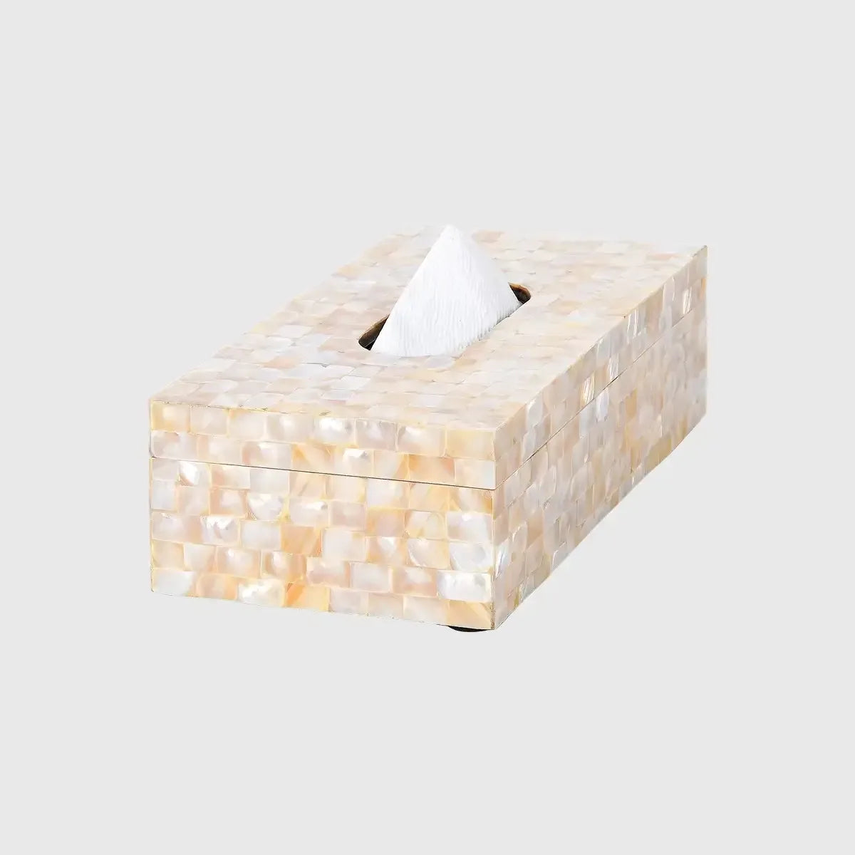 Tissue Box Rectangle Mother of Pearl