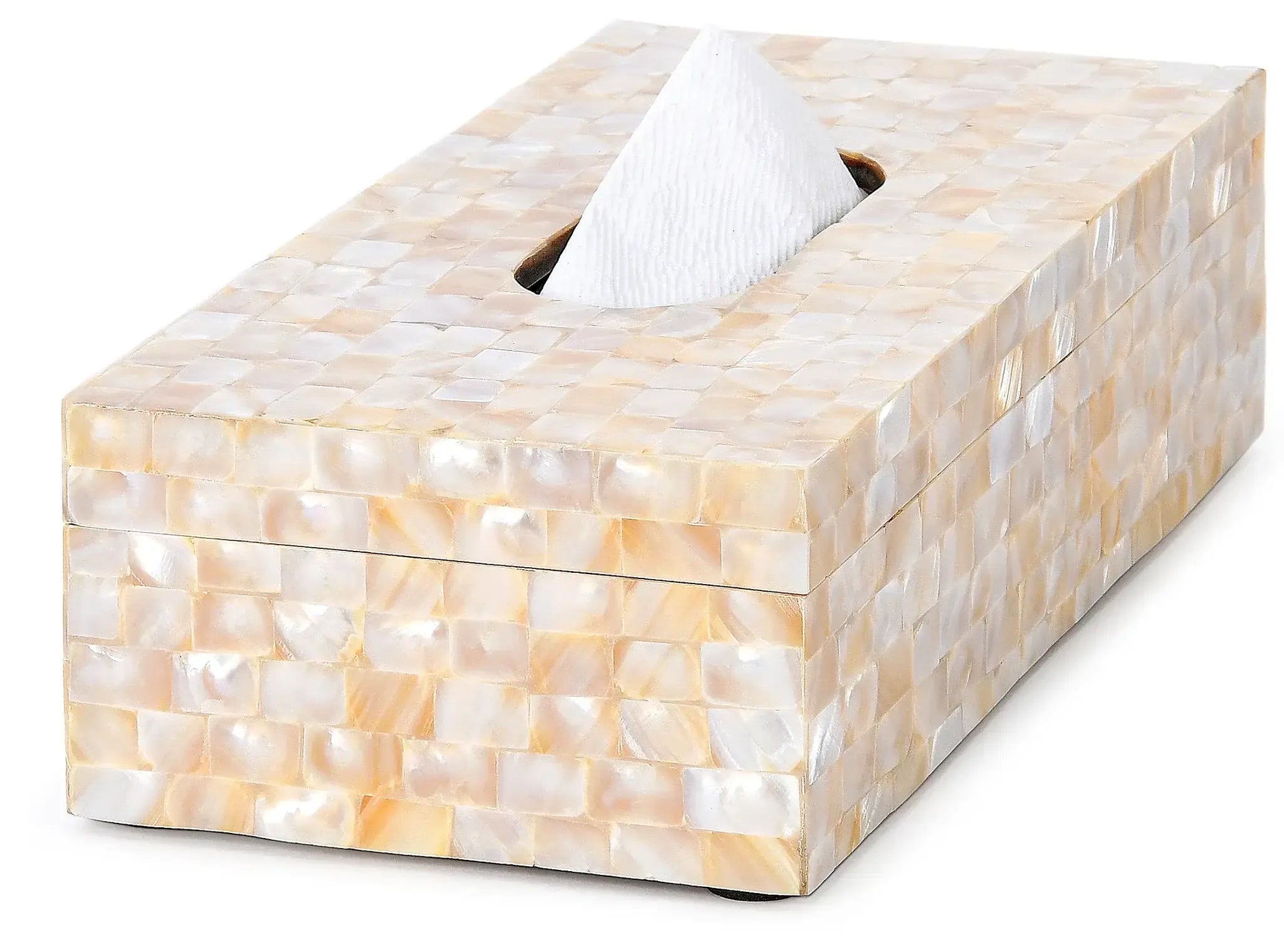 Tissue Box Rectangle Mother of Pearl