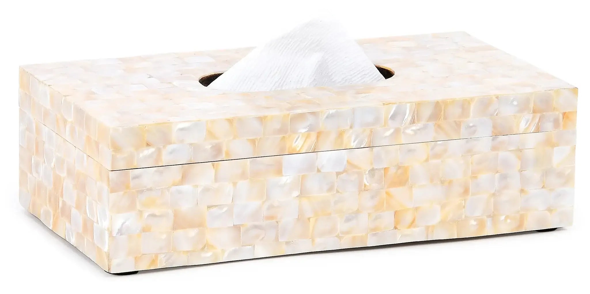 Tissue Box Rectangle Mother of Pearl