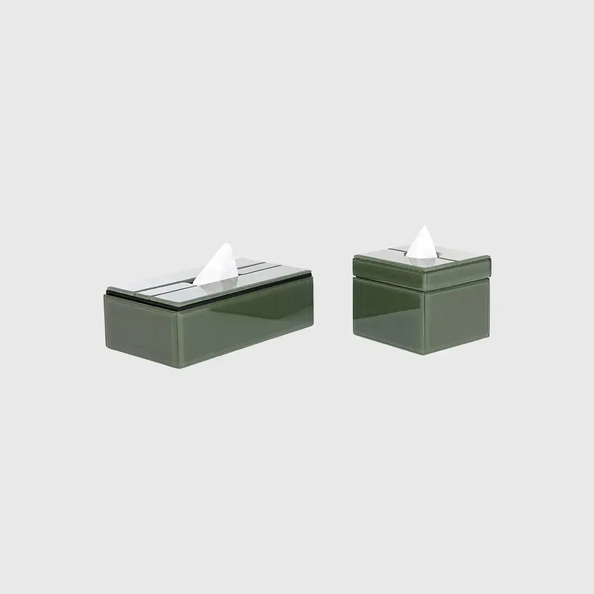 Tissue Box Square Olive