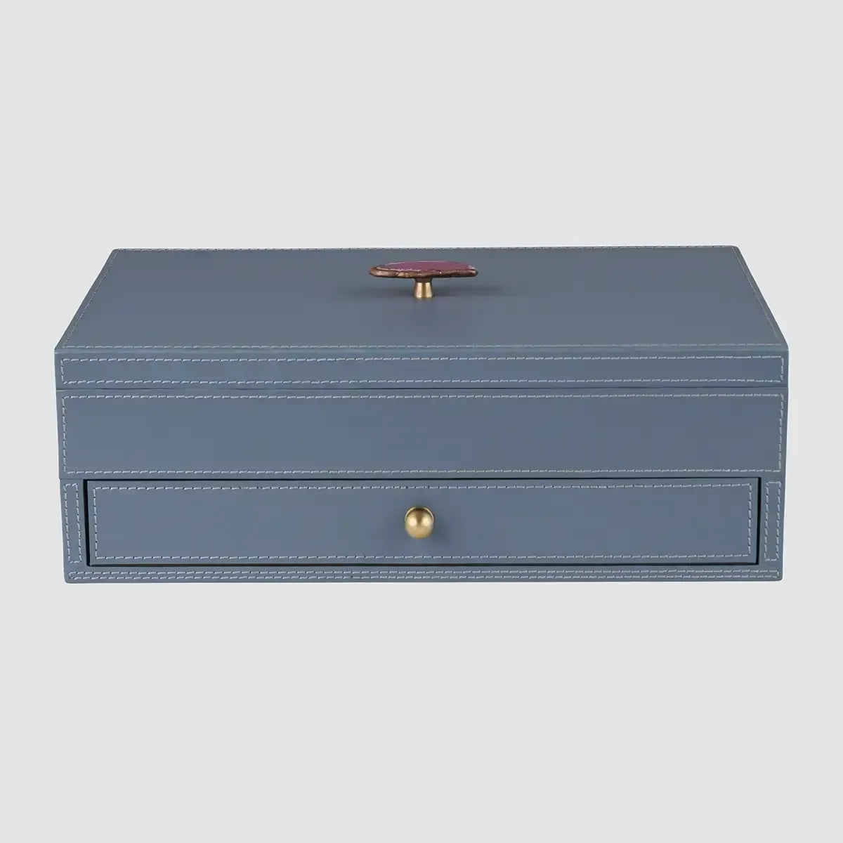 Treasure Box Blue Leather