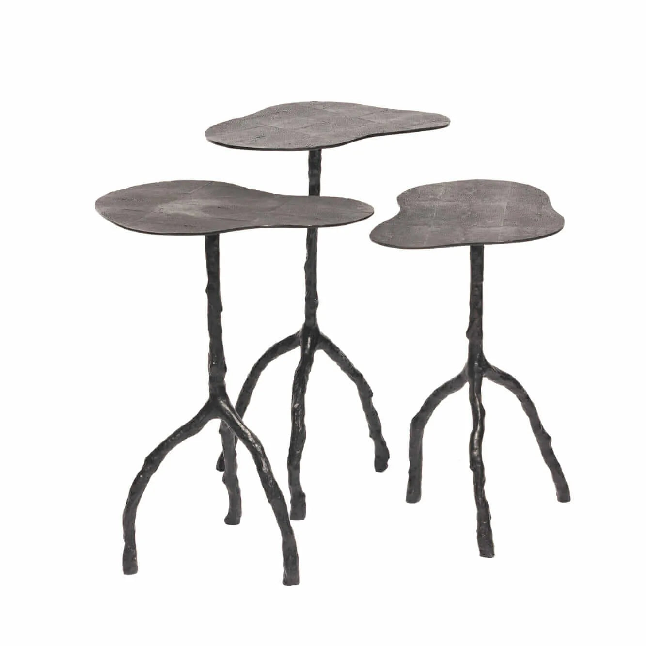 Trio Tables Bronze Shagreen Nera