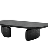 Underline Oval Coffee Table - Black Oak