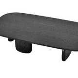 Underline Oval Coffee Table - Black Oak