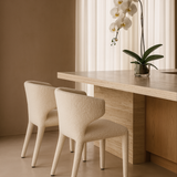 Vela Dining Chair - Chex Polar Bouclé