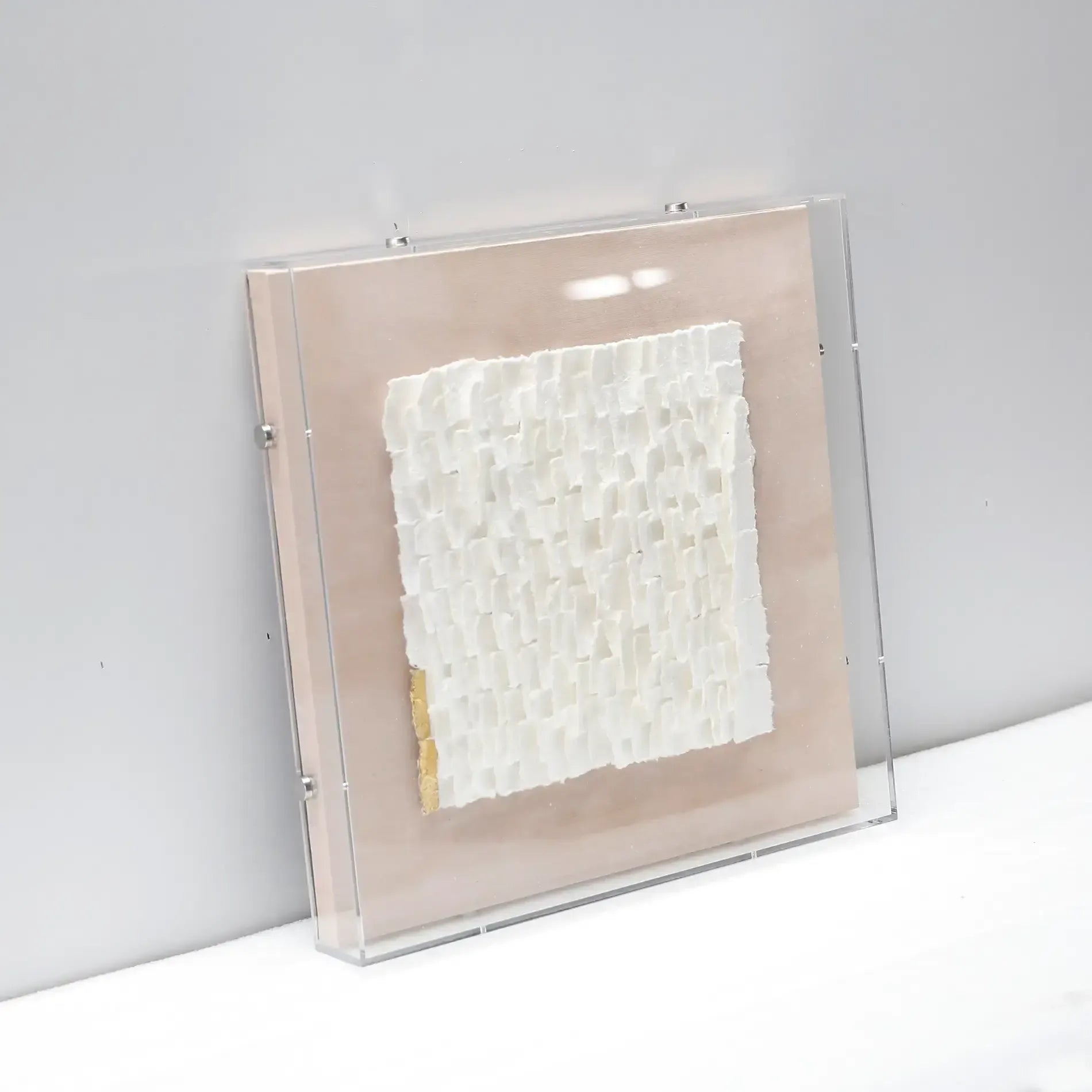 White Mosaic Handmade Dimensional Paper Wall Art
