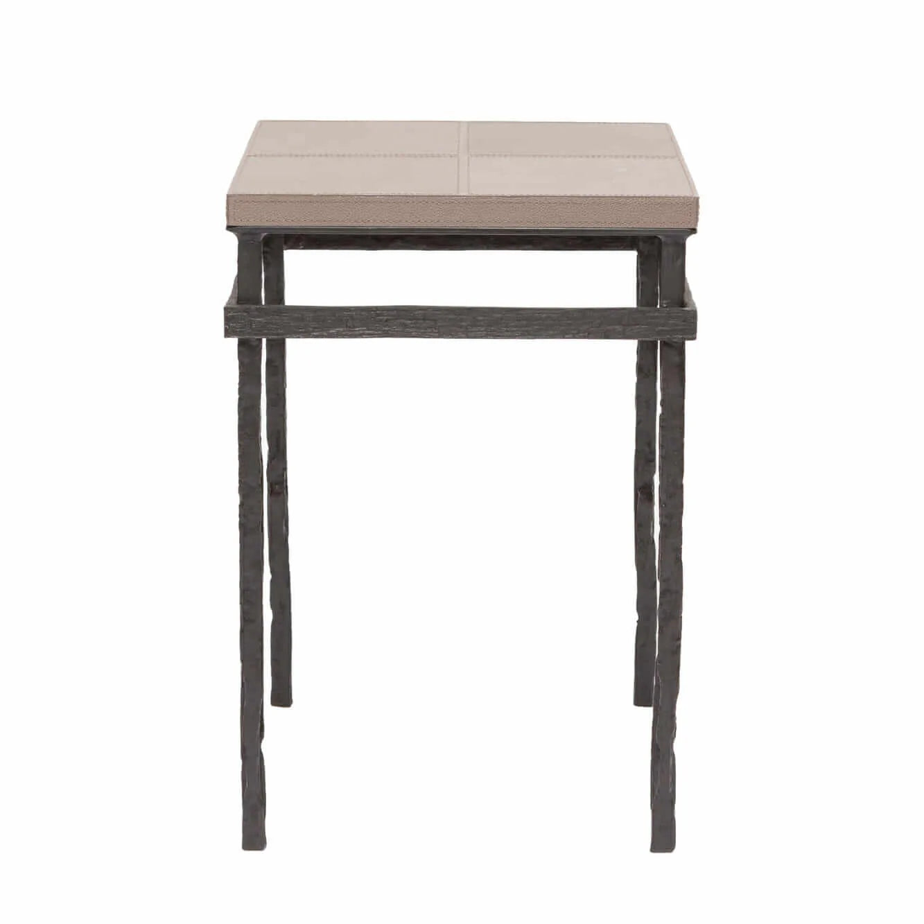 Wode Bronze Cocktail Table Putty Leather