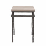 Wode Bronze Cocktail Table Putty Leather