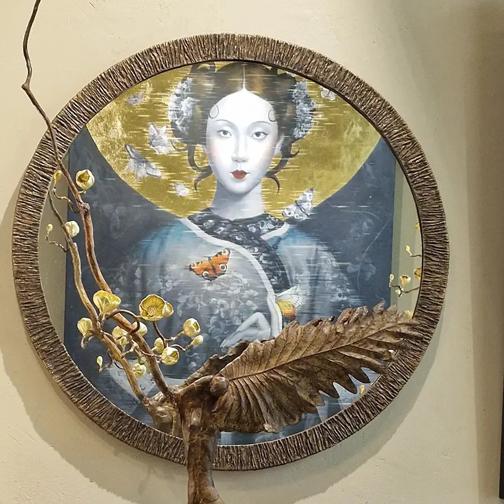 Wode Bronze Dorato Round Mirror