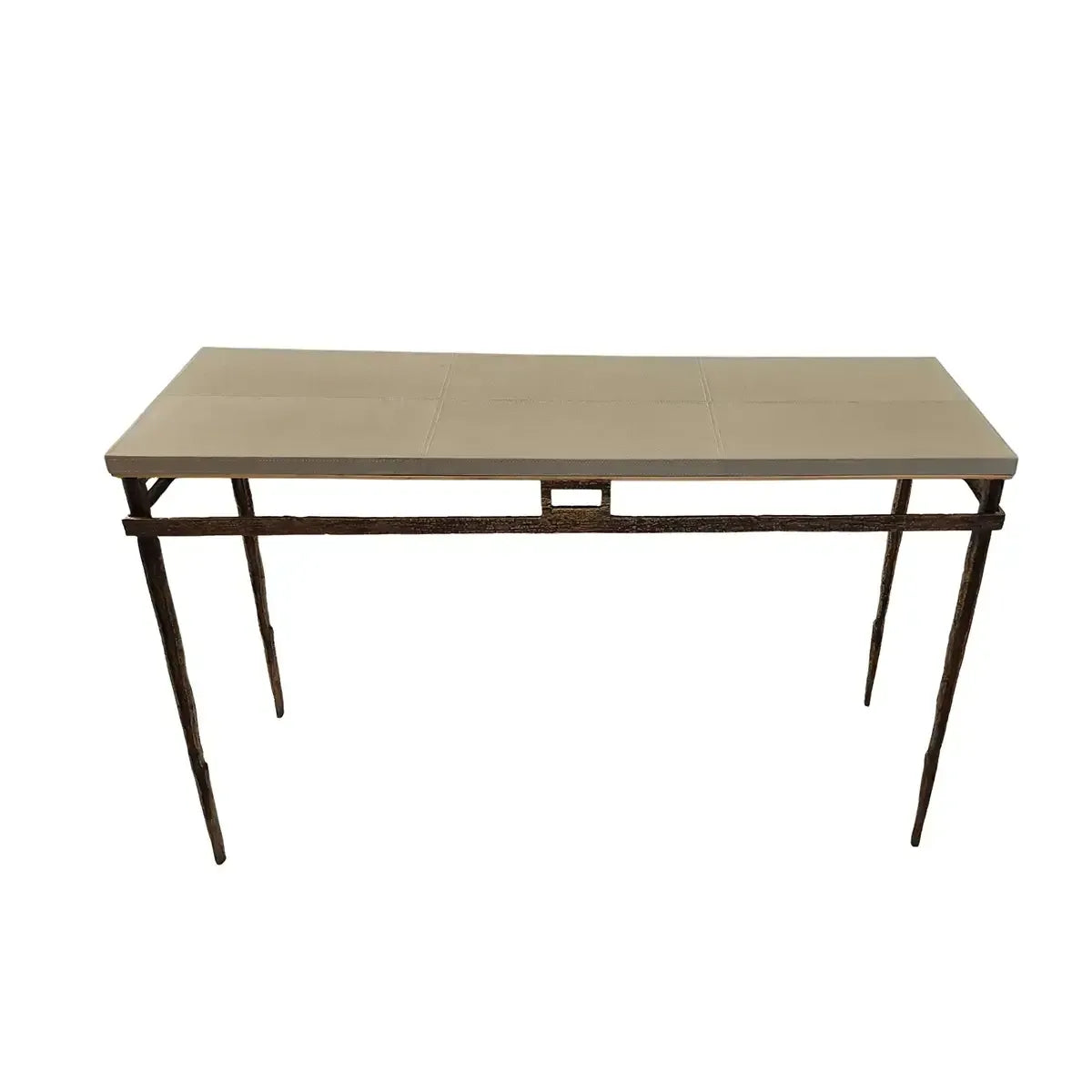 Wode Console Bronze Dorato French Grey Leather