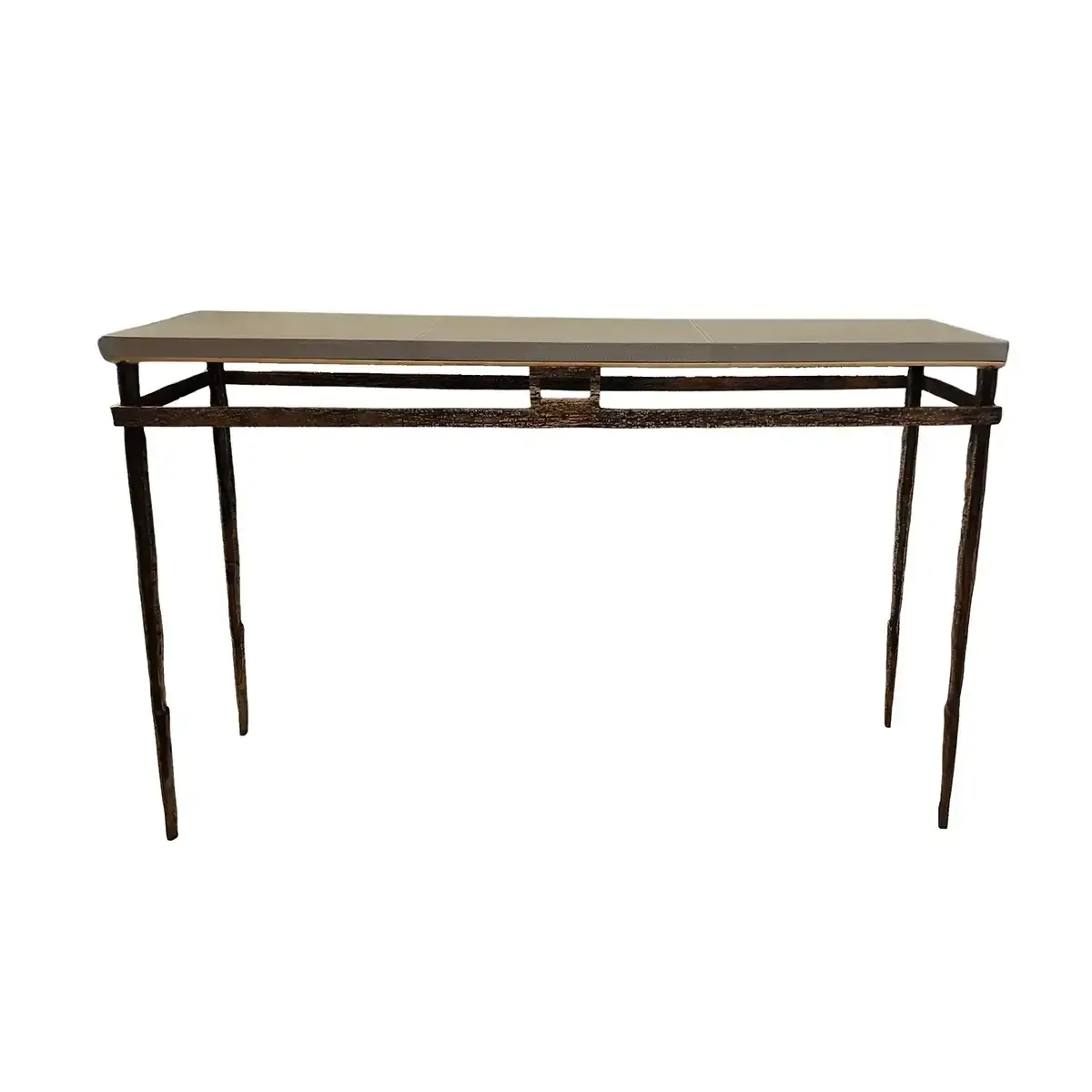 Wode Console Bronze Dorato French Grey Leather