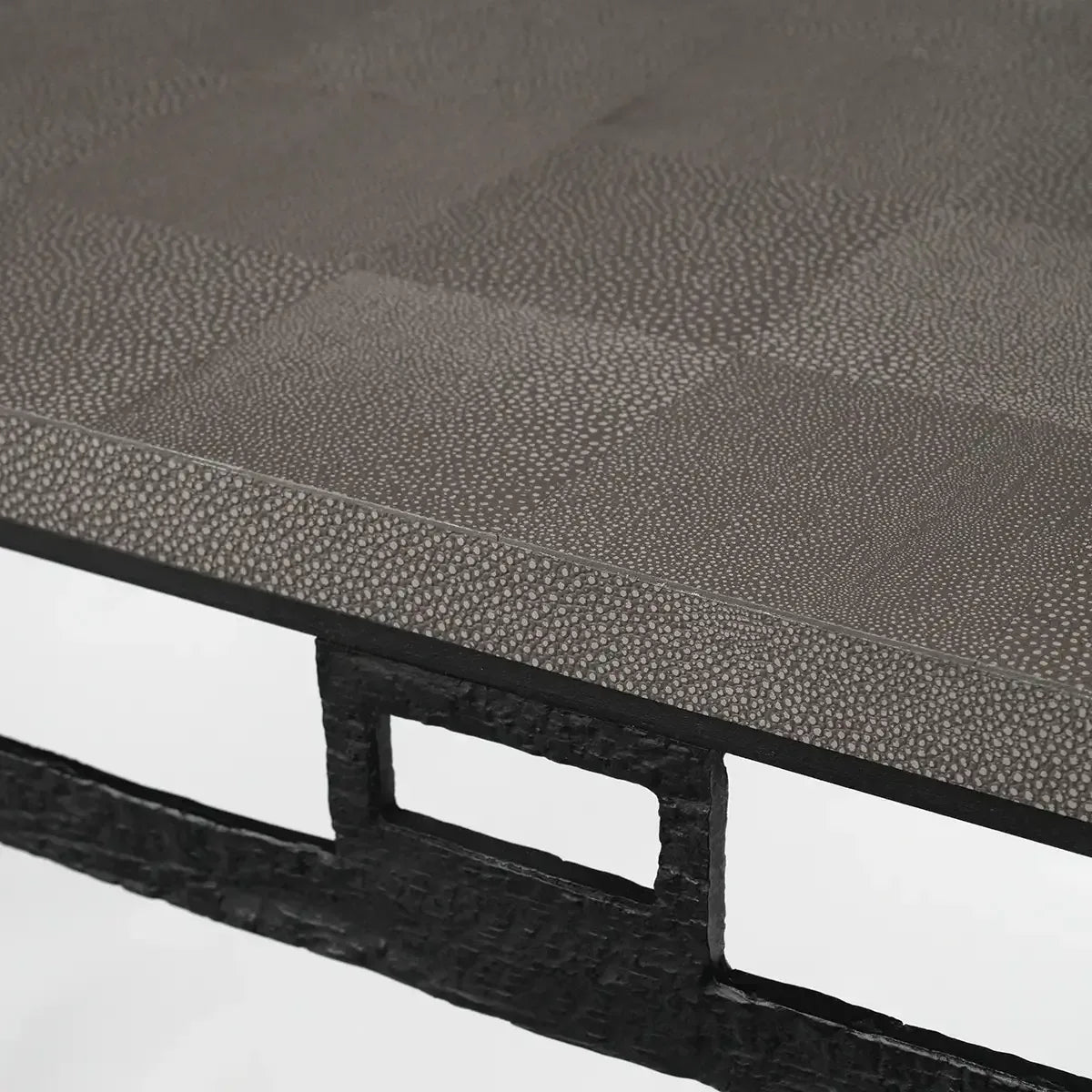 Wode Console Bronze Nera Grey Shagreen Leather