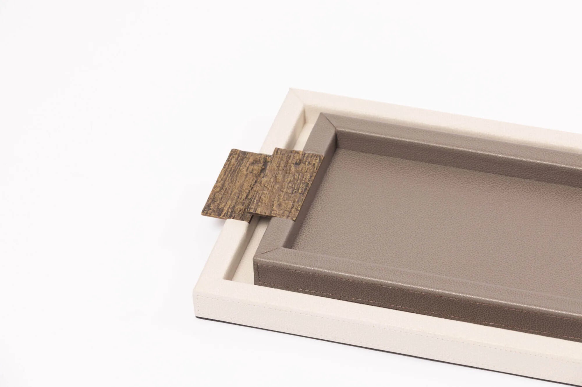 Wode Tray Rectangle Pumice Leather