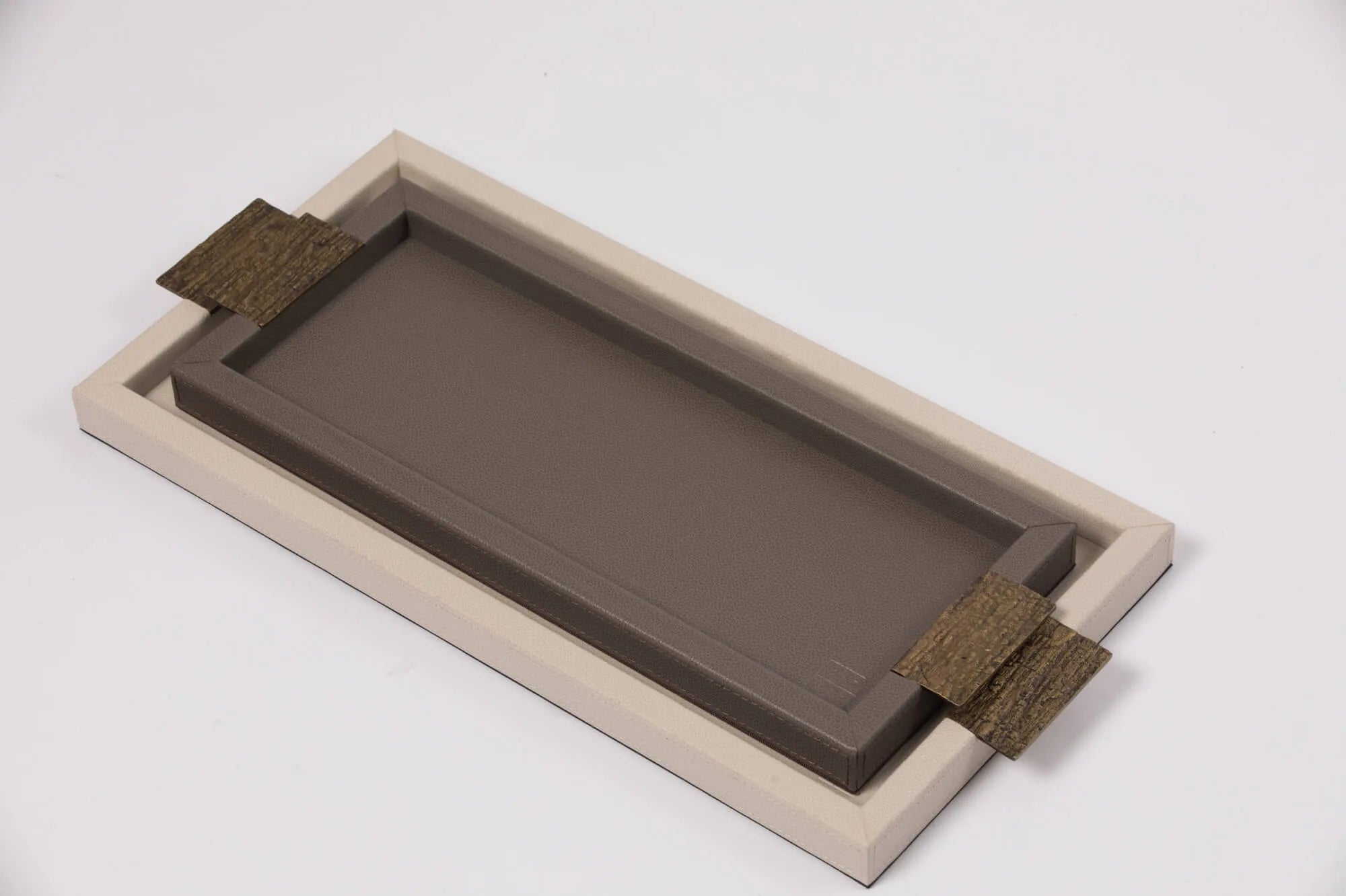 Wode Tray Rectangle Pumice Leather