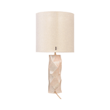 Abstract Pastel Earthenware Table Lamp with Shade - Maison Rêves UK