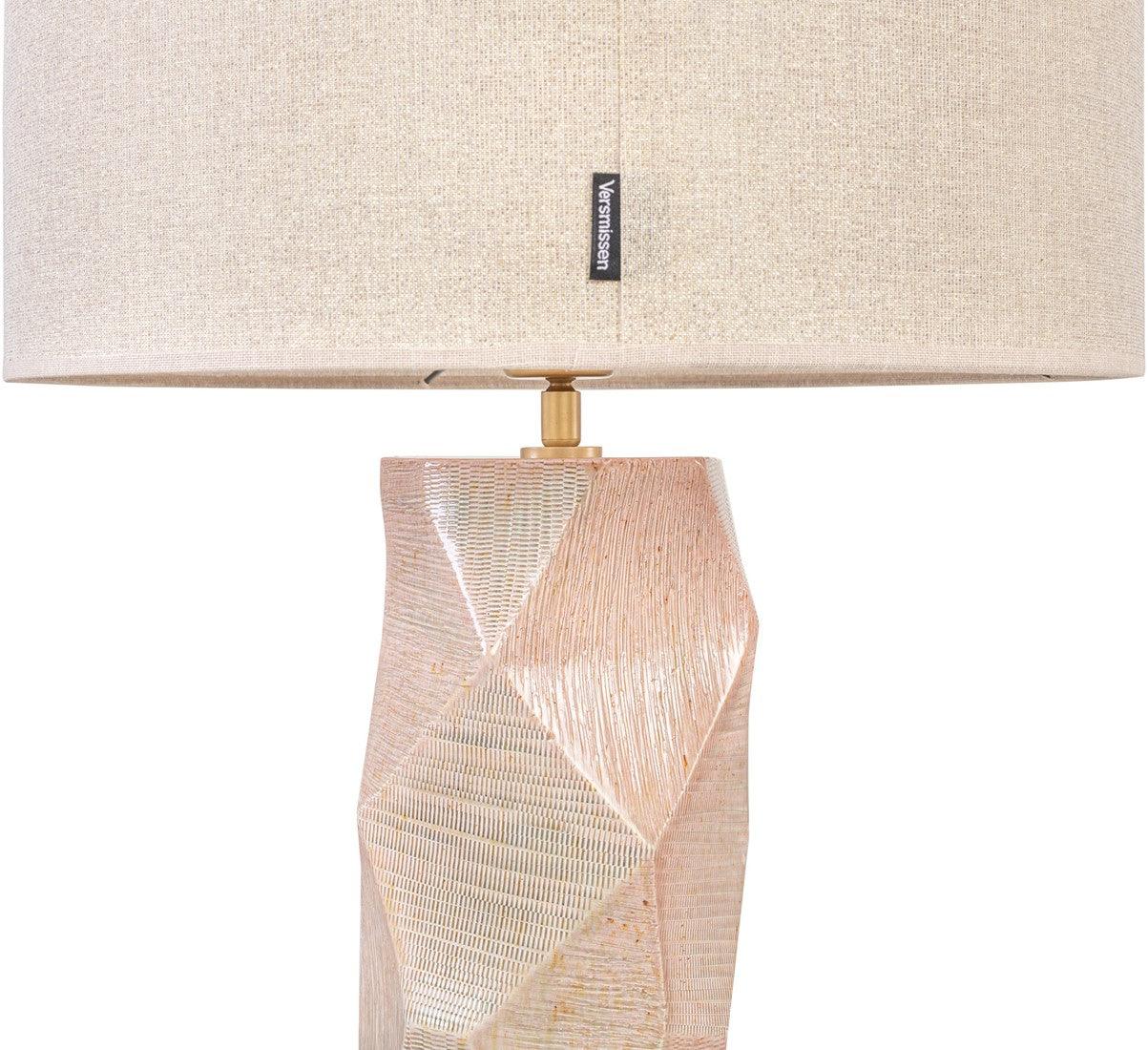 Abstract Pastel Earthenware Table Lamp with Shade - Maison Rêves UK