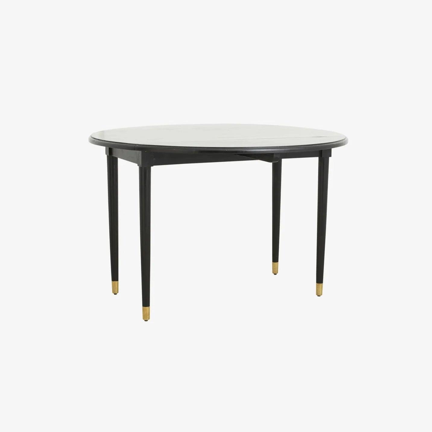 AHR Round Folding Mango Wood Dining Table with Brass Details by Nordal - Maison Rêves UK