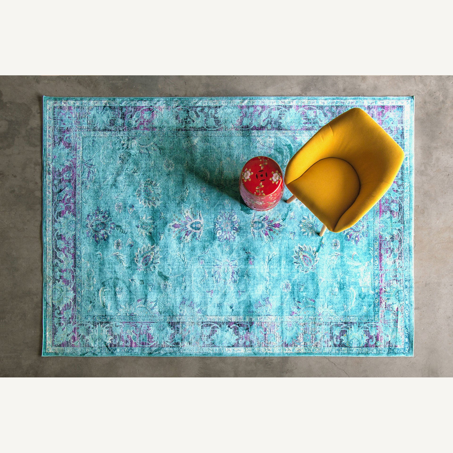 Suyay Turquoise Rug - Maison Rêves UK