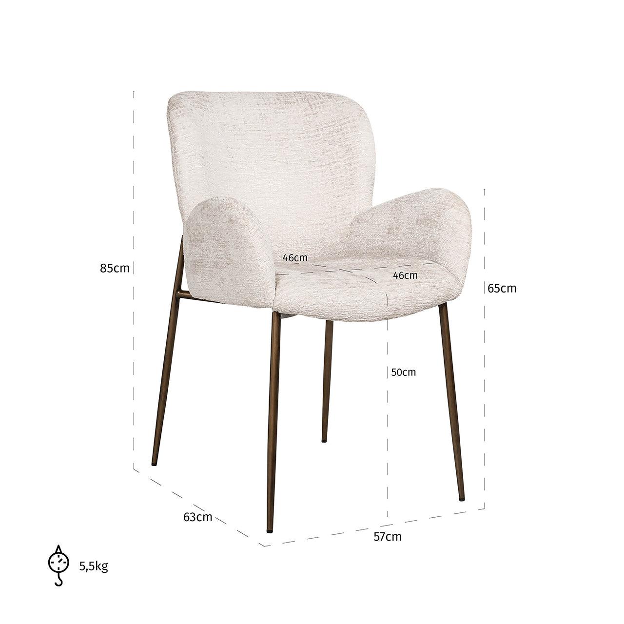 Amber Cream Fabric Dining Chair by Richmond Interiors - Maison Rêves UK