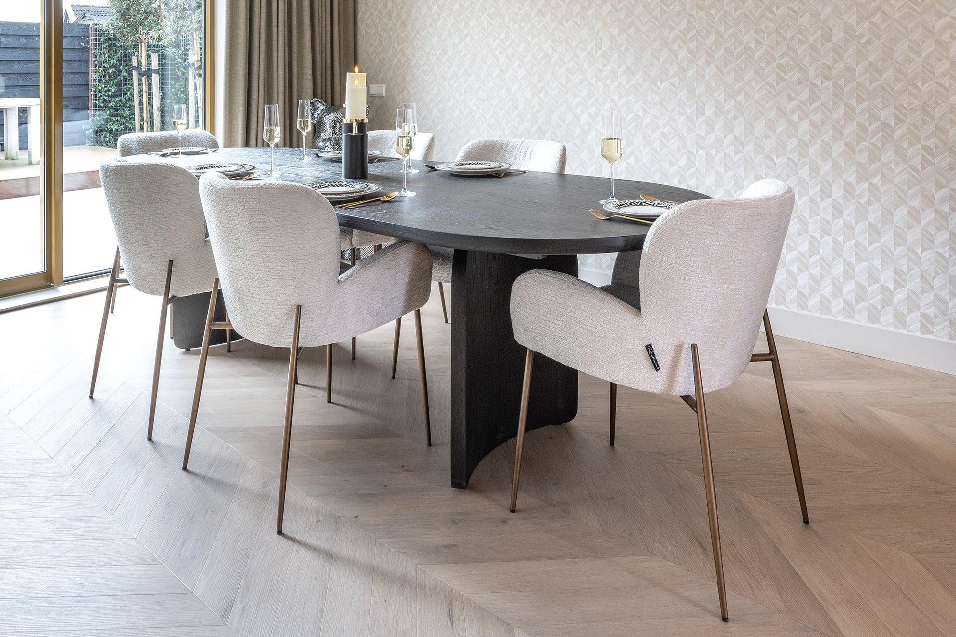 Amber Cream Fabric Dining Chair by Richmond Interiors - Maison Rêves UK