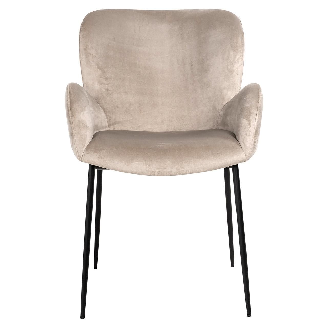 Amber Khaki Velvet Fabric Dining Chair by Richmond Interiors - Maison Rêves UK