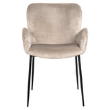 Amber Khaki Velvet Fabric Dining Chair by Richmond Interiors - Maison Rêves UK