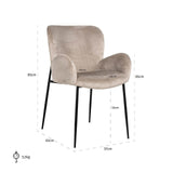 Amber Khaki Velvet Fabric Dining Chair by Richmond Interiors - Maison Rêves UK