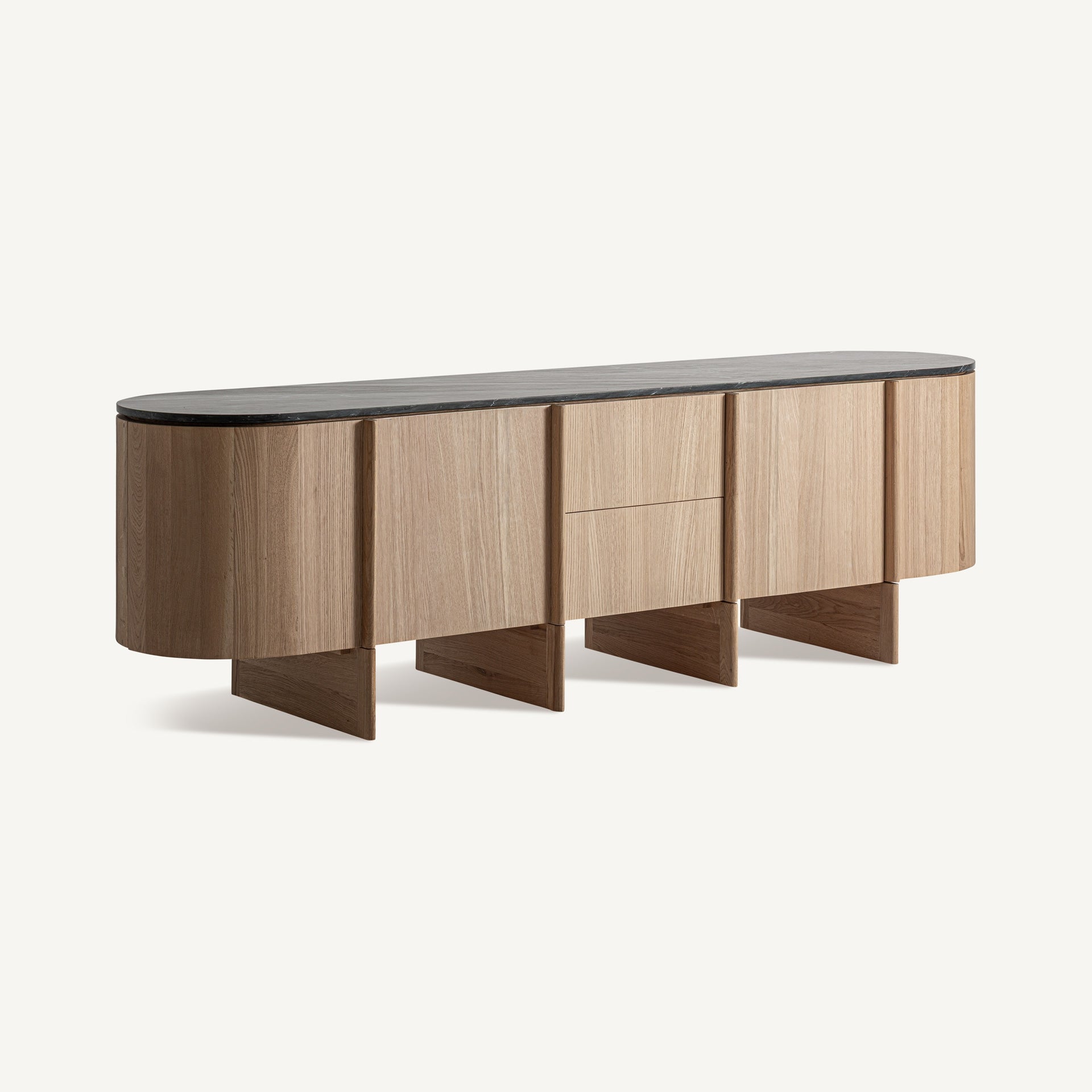 Nara Oak Wood Sideboard - 73cm - Maison Rêves UK