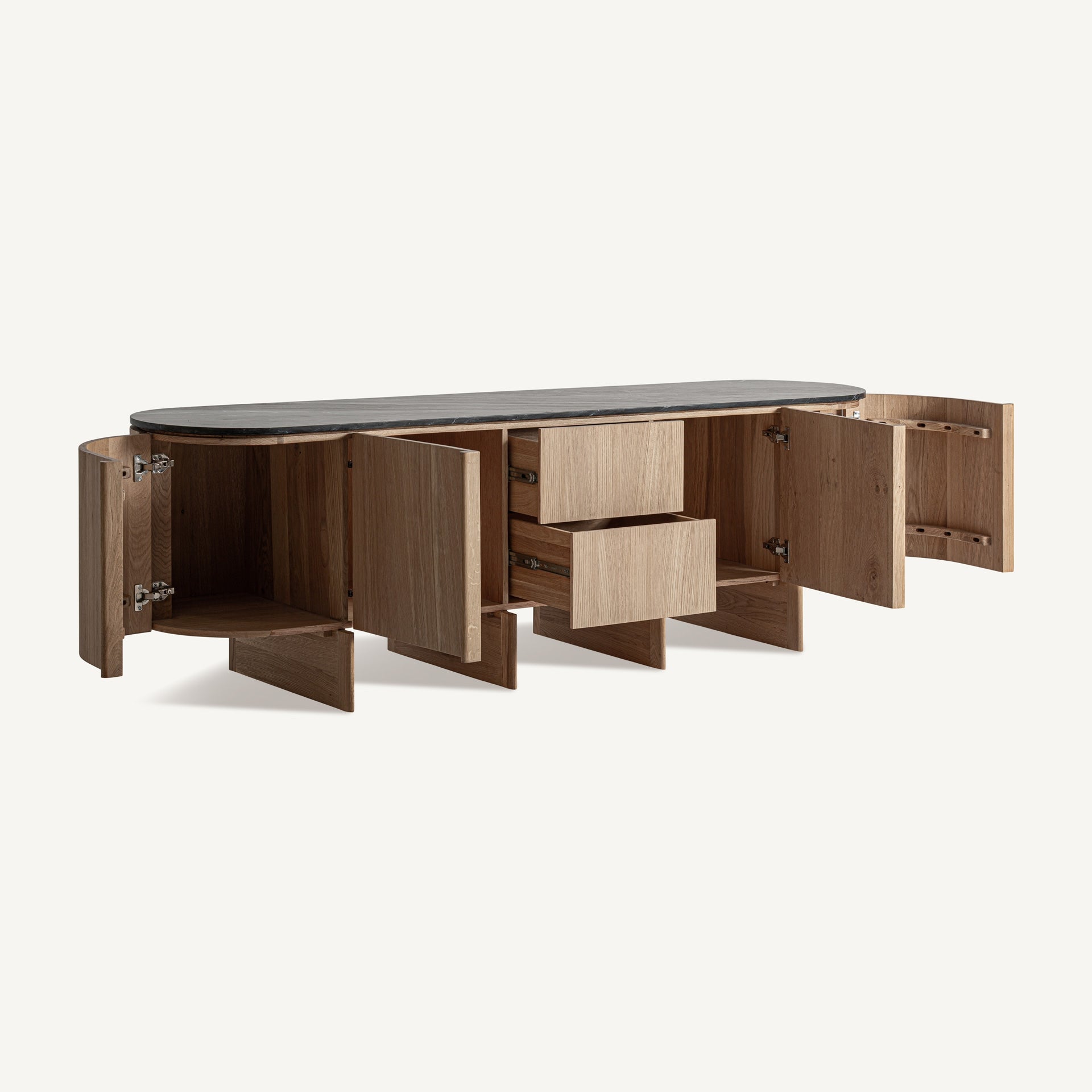Nara Oak Wood Sideboard - 73cm - Maison Rêves UK