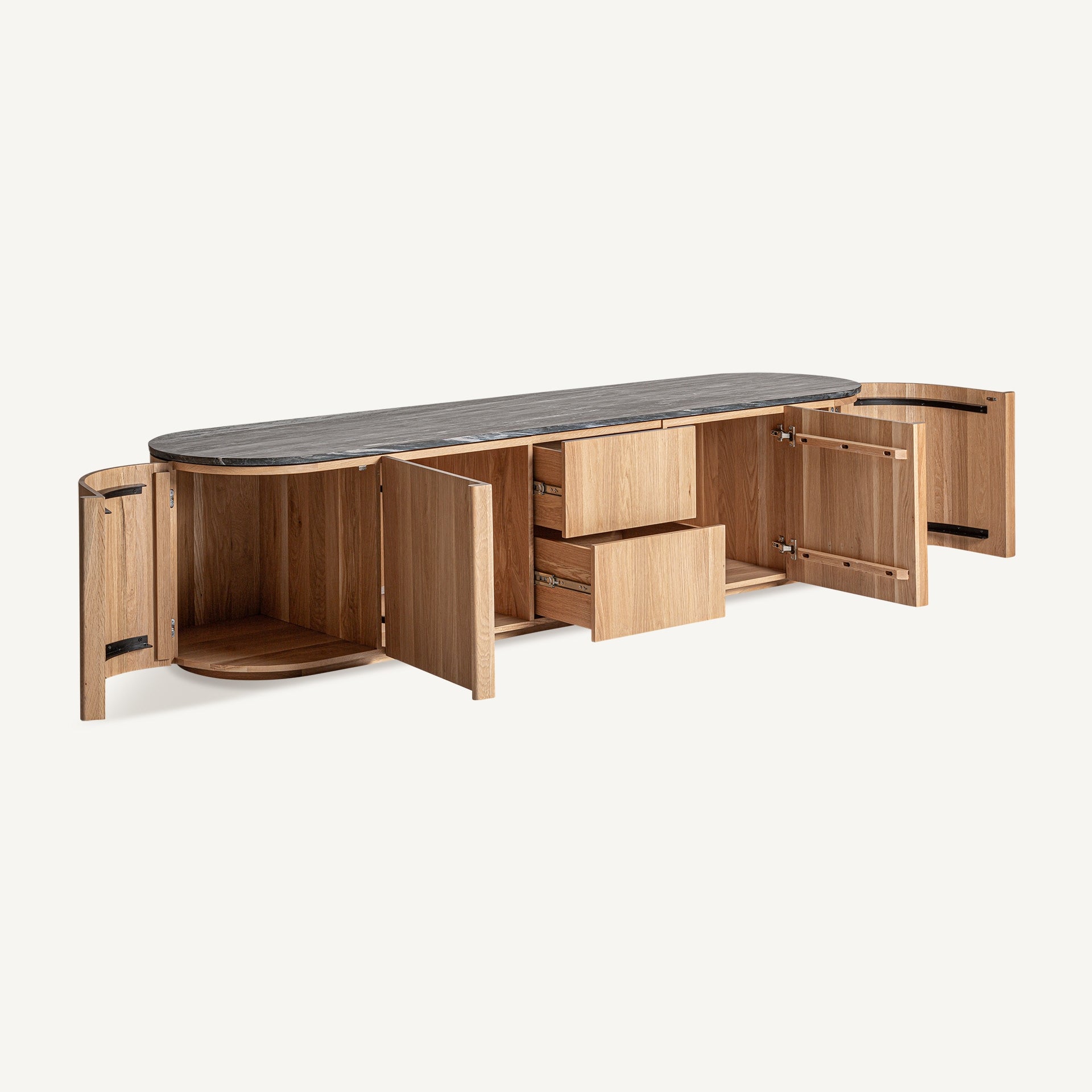 Nara Oak Wood Sideboard - 56cm - Maison Rêves UK